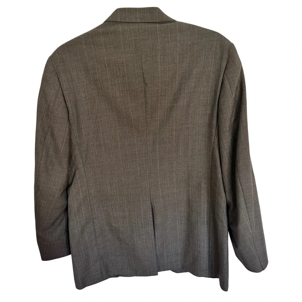 Brooks Brothers Blazer Mens 42R Gray Pinstripe Pure Wool 2Button Suit Jacket USA